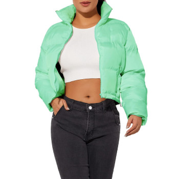 Hujoin Puffer Jacket Girls Travel Jacket Aqua Jacket Crop Short Fashion Jackets For Women Warm Winter Coat Workwear