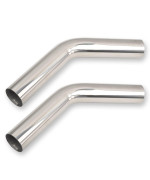 Fgjqefg 2 Inch 45 Degree Diy Custom Mandrel Exhaust Pipe Tube Pipe, T304 Stainless Steel, Universal Fit, 1574 Inch End To End Length, 2 Od Mandrel Bend Pipe 2Pcs