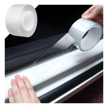 Blau Grun Car Door Entry Guard, Clear Trim Guardcover For Car Door Sill, Edge, Rear Bumper, Anti-Collision Protector Film Universal For Most Cars, Vehicles, Suvs (27X394, Transparent)