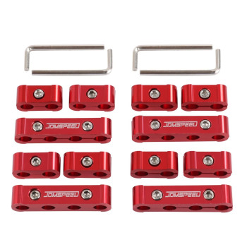 Jdmspeed Engine Spark Plug Wire Separator Divider 8Mm 9Mm 10Mm Red 12Pcs Replacement For 8 Cylinder Vehicles Racing Car