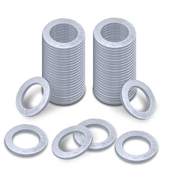 Miytsya 50 Pcs Oil Drain Plug Gasket Washer Crush Seal Silver - 14Mm Replacement For Hondaacura - Oem 94109-14000 Fits Most Popular Models 1973-2022