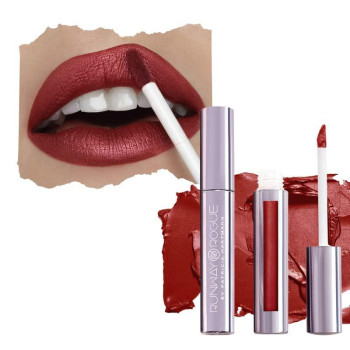 Runway Rogue Pearl Glam Shimmer Liquid Lipstick, Long Wear Warm Brick-Red Lip Color With Gold And Silver Shimmer, Showtime