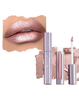 Runway Rogue Pearl Glam Long Wear Shimmer Liquid Lipstick, Nudepale-Pink Lip Color With Silver And Gold Shimmer, Soft Box