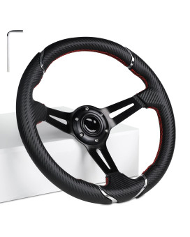 137A 350Mm Deep Dish Steering Wheel, Racing Golf Cart Steering Wheel, Fit Club Car Ds And Precedent,Yamaha Ezgo Rxv & Txt Golf Cart