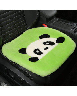 Llb Genuine Sheepskin Car Seat Cushion, Comfort Auto Seat Pad, Warm Office Chair Car Mat With Non-Slip Backing Universal Fit,192 X 192 Inch (Bamboo Forest Panda, Front Seat Cushion-1 Pc)