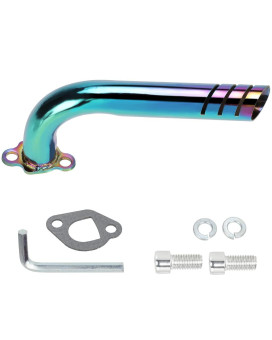 Fvrito Colorful Upgrade Header Exhaust Pipe Kit For Non Hemi Predator 212Cc 196Cc 65Hp Gx160 Gx200 Coleman Ct200U Bt200X Ct200U-Ex Kt196 Baja Warrior Mb200 Clone Go Kart Mini Bike Performance Parts