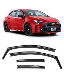 Voron Glass In-Channel Extra Durable Rain Guards For Toyota Corolla 2020-2023 Hatchback, Window Deflectors, Vent Window Visors, 4 Pieces - 200302