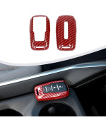 Sqqp Abs Key Fob Cover For 2019 2020 2021 Dodge Ram 1500 2500 3500, Key Fob Shell Protector Shell Keyless Remote Control Smart Key Holder(Red Carbon Fiber)