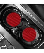 Car Coasters For Drinks Absorbentcute Car Accessories For Women And Lady2 Pack 295Inch Car Cup Holder Coastersuniversal Non Slip Cup Holder Insert Coaster (Red Flag)