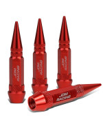60Mm Anodized Aluminum Valve Stem Caps, Spiked Head Design Car Accessories, Universal Fit For Most Vehicles, Red (Pack Of 4)