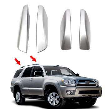 Tocatus Roof Cargo Rack Rail End Cover Shell Cap Trim For 2003-2009 Toyota 4Runner 4Wd N210, Silver, 4Pcs