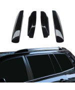 Tocatus Roof Cargo Rack Rail End Cover Shell Cap Trim For Toyota Highlander 2008-2013, Black, 4Pcs