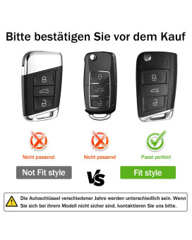 Oatsbasf Car Key Case Vw, Vw Golf 7 Key Box, Key Cover For Vw Polo Skoda Seat 3 Buttons (B-Yellow)