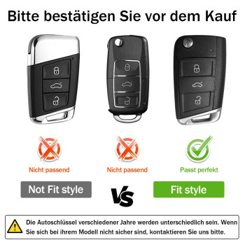 Oatsbasf Car Key Case Vw, Vw Golf 7 Key Box, Key Cover For Vw Polo Skoda Seat 3 Buttons (B-Yellow)