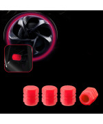 Trnoi Tire Valve Stem Cap For Car,Universal Tire Valve Stem Covers,Night Glow Luminous Wheels Cap,Fluorescent Car Tire Valve Caps(Red,4Pc)