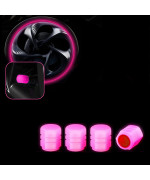 Trnoi Tire Valve Stem Cap For Car,Universal Tire Valve Stem Covers,Night Glow Luminous Wheels Cap,Fluorescent Car Tire Valve Caps(Pink,4Pc)