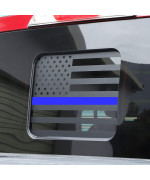 Zxiaochun Rear Middle Window American Flag Decal For Ford F150 F250 F350 2015-2022 2023 Back Centre Sliding Window Glass Usa Flag Vinyl Sticker (Thin Blue Line)