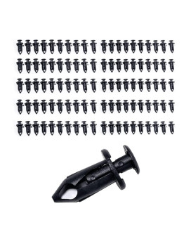 Banseko 100 Pieces Plastic Black Fender Clipsylon Plastic Fastener Push Type Fender Retainer Pins Rivets Bumper Clips For Honda Rancher Foreman Rubicon Rincon Trx680 Trx650,8Mm