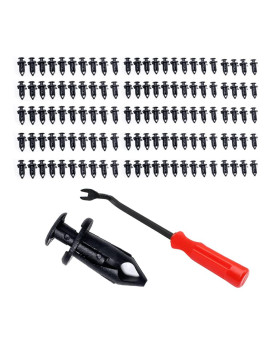 Banseko 120 Pieces Plastic Black Fender Clipsylon Plastic Fastener Push Type Fender Retainer Pins Rivets Bumper Clips For Honda Rancher Foreman Rubicon Rincon Trx680 Trx650,8Mm