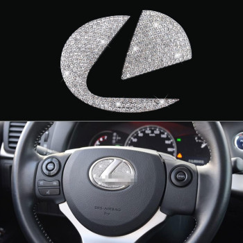 Bling Steering Wheel Emblem Accessories Fit For Lexus Rx Es Nx Ct Lx Gs Rc Gs-F Rc-F (Large)