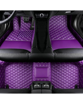 Ajdgl Customize All-Weather Protection Luxury Leather Floor Mats For Cars, Suvs, And Trucks According To Automotive Model (3D Purple Floor Mats For Cars)