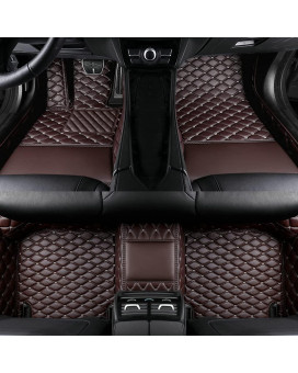 Ajdgl Customize All-Weather Protection Luxury Leather Floor Mats For Cars, Suvs, And Trucks According To Automotive Model (3D Brown Floor Mats For Cars)