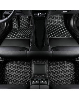 Ajdgl Customize All-Weather Protection Luxury Leather Floor Mats For Cars, Suvs, And Trucks According To Automotive Model (3D Black White Floor Mats For Cars)