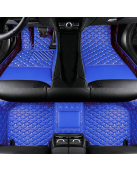 Ajdgl Customize All-Weather Protection Luxury Leather Floor Mats For Cars, Suvs, And Trucks According To Automotive Model (3D Blue Floor Mats For Cars)