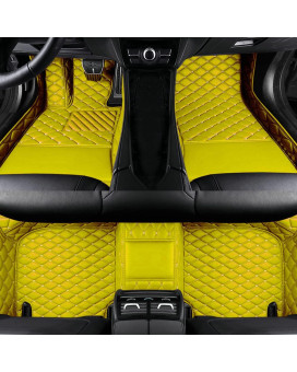 Ajdgl Customize All-Weather Protection Luxury Leather Floor Mats For Cars, Suvs, And Trucks According To Automotive Model (3D Yellow Floor Mats For Cars)