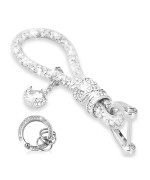 Yonwait Pack-1 B-Ling Crystal Car Keychain, Keychain Accessories With B-Ling Rhinestones, Car Key Chains Glitter Key Ring (Silver)