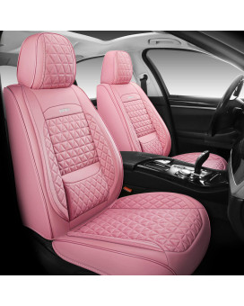 Babyblu Full Coverage Car Seat Covers Universal Fit For Cars Suvs Pick-Up Trucks With Waterproof Leatherette In Auto Interior Accessories (Pink)