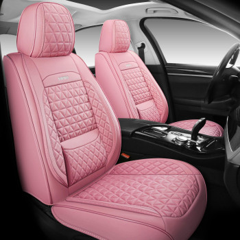 Babyblu Full Coverage Car Seat Covers Universal Fit For Cars Suvs Pick-Up Trucks With Waterproof Leatherette In Auto Interior Accessories (Pink)