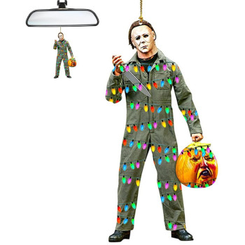 Classic Horror Characters Car Air Fresheners Incense Chips Black Ice And Candy Scented Ornament Halloween Ornament Car Rearview Mirror Pendant Hanging Christmas Tree Decor Or Birthday Party (1Pcs-D)