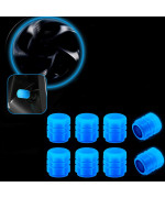 Trnoi Tire Valve Stem Cap For Car,Universal Tire Valve Stem Covers,Night Glow Luminous Wheels Cap For Carssuvstrucks(Blue,8Pcs)