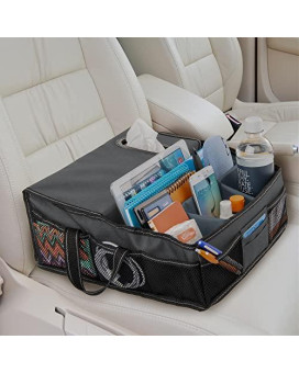 High Road Seatstash Car Front Seat Organizer With Tissue Holder And Divided Multipurpose Storage Compartments