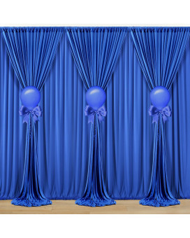 10 Ft X 20 Ft Wrinkle Free Royal Blue Backdrop Curtain Panels, Polyester Photography Backdrop Drapes, Wedding Party Home Decoration Supplies