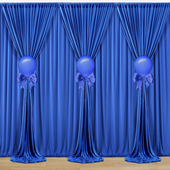 10 Ft X 20 Ft Wrinkle Free Royal Blue Backdrop Curtain Panels, Polyester Photography Backdrop Drapes, Wedding Party Home Decoration Supplies