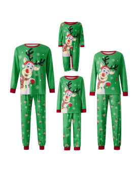 Oakfashion Christmas Family Pajamas Holiday Christma Pajama Family Matching Pjs Set Cute Sleepwear Elk Xmas Jammies For Couples Youth(509, Kids, 6 Years)