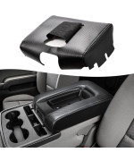 Kbh Auto Center Console Armrest Cover For Chevy Chevrolet Silverado Gmc Sierra 2014-2018 Vinyl Microfiber Leather Console Replacement Carbon Fiber Black