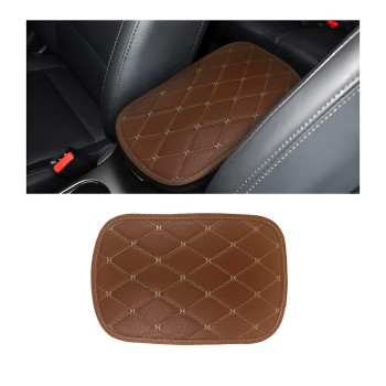 Auto Center Console Pad, Pu Leather Car Armrest Seat Box Cover, Waterproof Center Console Box Cushion, Non Slip Soft Vehicle Armrest Protector, Car Accessories For Suv, Truck, Car (Coffeebeige)