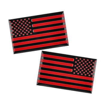 Vagurfo 1 Pair American Flag Metal Car Sticker,Universal Car Stickers Metal American Flag Emblem Sticker Decal,Auto Bumper 3D Us Stickers Decal Accessories (Red1)