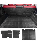 Powoq Fit 2010-2023 Toyota 4Runner Cargo Mat Back Seat Protector Tpe Trunk Mat Backrest Mat For 2010-2023 Toyota 4Runner 5 Seater Accessories (Rear Backrest Matsrear Trunk Mat, Fit Wo Sliding Tray)