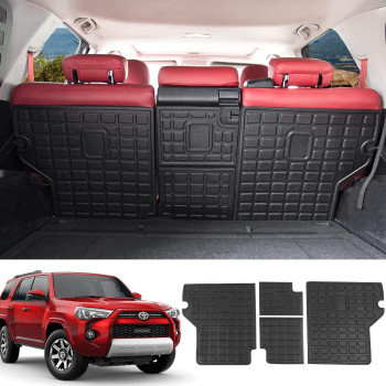 Powoq Fit 2010-2023 Toyota 4Runner Backrest Mat Tpe Material Back Seat Protector For 2010-2023 Toyota 4Runner 5 Seater Accessories (Rear Backrest Mats, Fit Wo Sliding Tray)