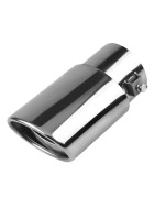Stainless Steel Car Exhaust Tip, 25 To 33 Universal Car Exhaust Pipe Modification Tail Throat Tail Pipe, Steel Exhaust Tips Chrome-Plated Finish Tailpipe (Silvera Style)