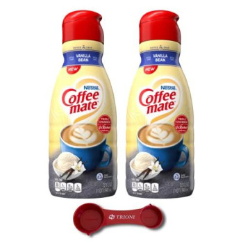 Vanilla Bean Coffee Creamer Bundle Includes Two (2) Bottles Of Vanilla Coffee Creamer Along With Custom Double Sided Trioni Measuring Spoon Which Can Measure Up To 4 Different Measurements