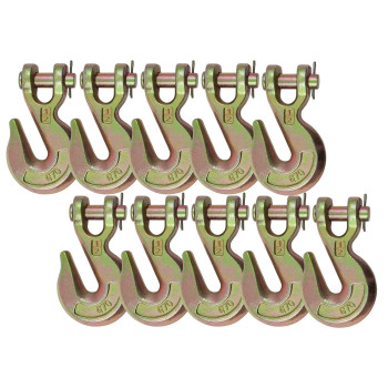 Mytee Products (10 Pack) 12 Grade 70 Clevis Grab Hooks Wrecker Tow Chain Flatbed Truck Trailer