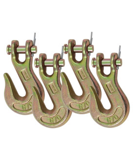 Mytee Products (4 Pack) 38 Grade 70 Clevis Grab Hooks Wrecker Tow Chain Flatbed Truck Trailer