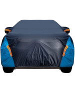 Car Cover Waterproof All Weather For Automobiles, 6 Layers Outdoor Full Exterior Cover Rain Sun Uv Snowproof Protection With Zipper Cotton, Mirror Pocket For Suv (185-190 Inch)