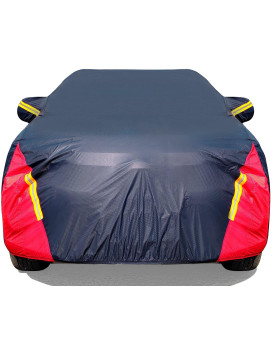 Car Cover Waterproof All Weather For Automobiles, 6 Layers Outdoor Full Exterior Cover Rain Sun Uv Snowproof Protection With Zipper Cotton, Mirror Pocket For Suv (185-190 Inch)