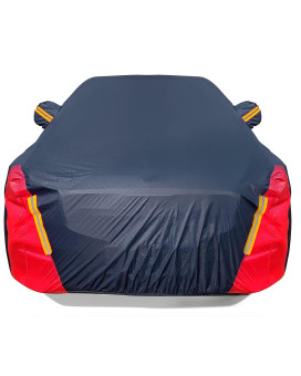 Car Cover Waterproof All Weather For Automobiles, 6 Layers Outdoor Full Exterior Cover Rain Sun Uv Snowproof Protection With Zipper Cotton, Mirror Pocket For Sedan (190-195 Inch)